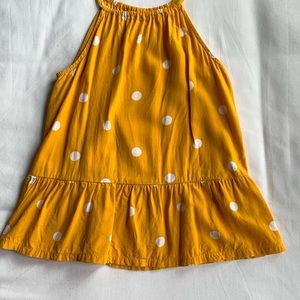 Old Navy girls yellow blouse with white polka dots